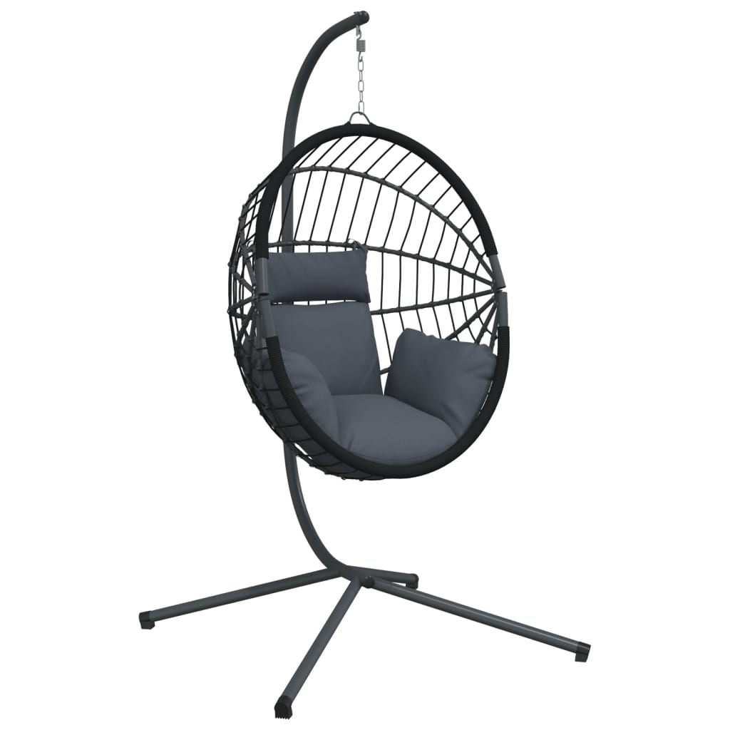 Sedia A Uovo Sospesa Con Supporto Polyrattan/Acciaio