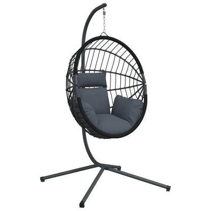 Sedia A Uovo Sospesa Con Supporto Polyrattan/Acciaio