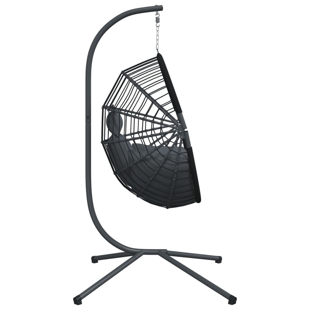 Sedia A Uovo Sospesa Con Supporto Polyrattan/Acciaio