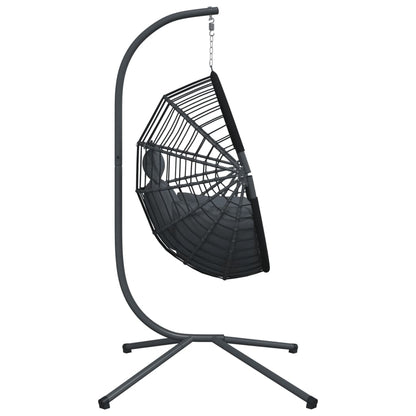 Sedia A Uovo Sospesa Con Supporto Polyrattan/Acciaio