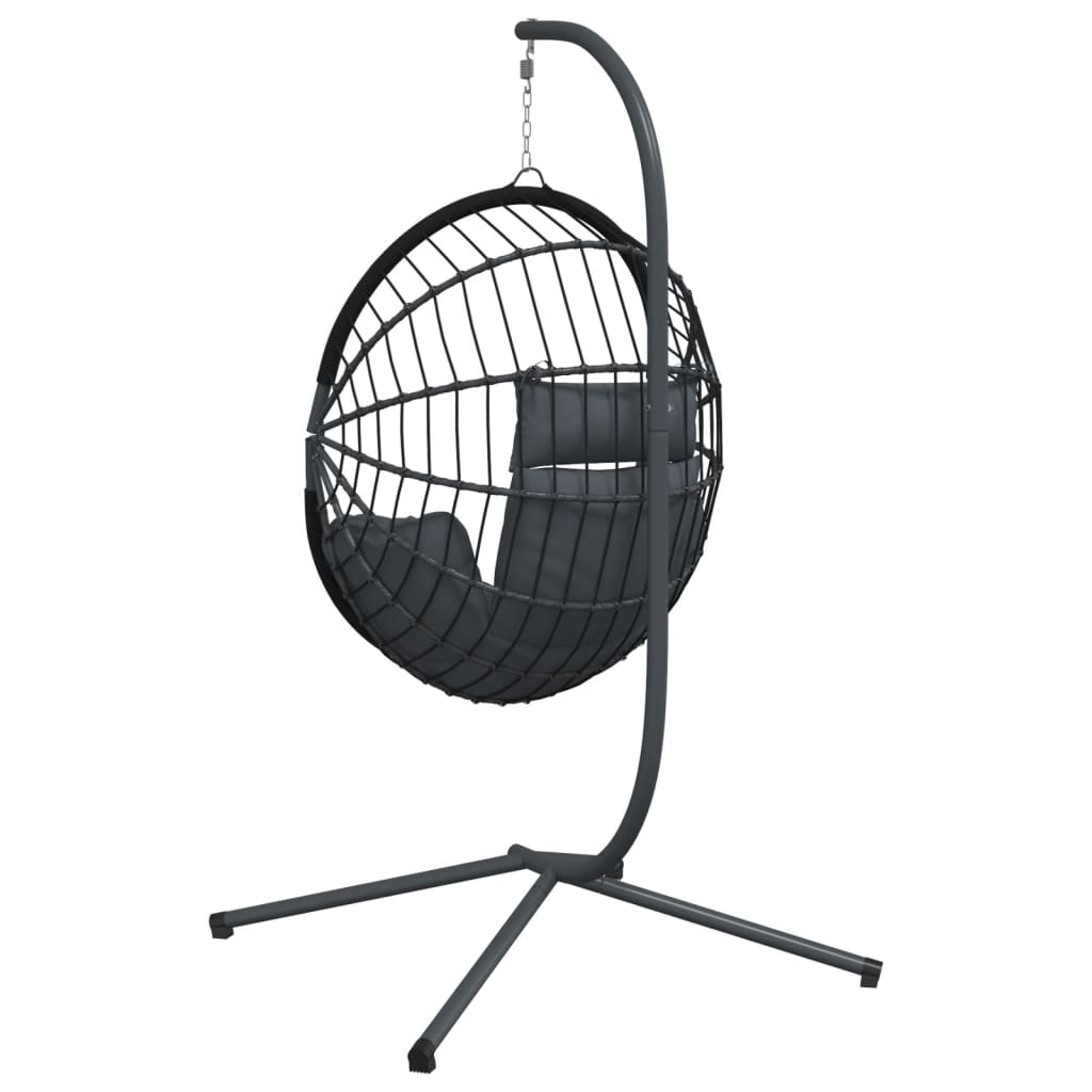 Sedia A Uovo Sospesa Con Supporto Polyrattan/Acciaio