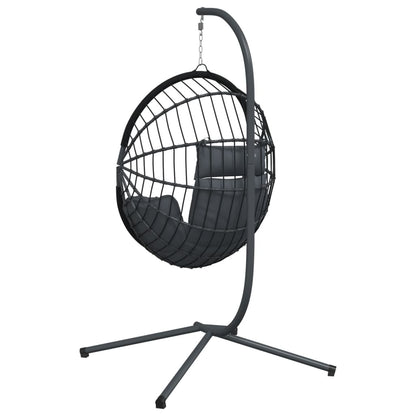 Sedia A Uovo Sospesa Con Supporto Polyrattan/Acciaio
