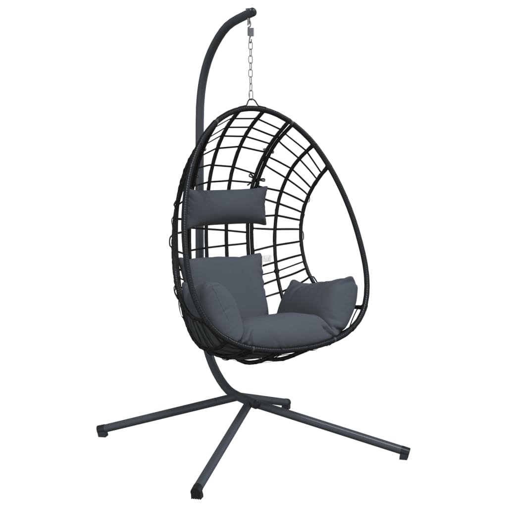 Sedia A Uovo Sospesa Con Supporto Polyrattan/Acciaio