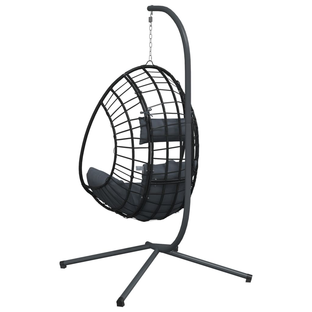 Sedia A Uovo Sospesa Con Supporto Polyrattan/Acciaio