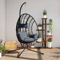 Sedia A Uovo Sospesa Con Supporto Polyrattan/Acciaio