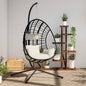 Sedia A Uovo Sospesa Con Supporto Polyrattan/Acciaio
