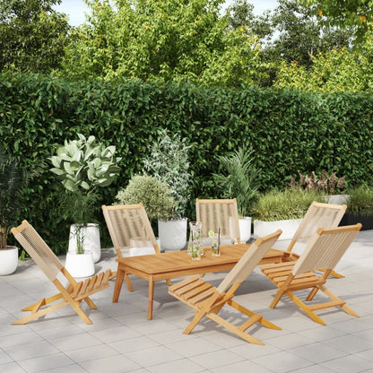 Sedie Da Giardino Pieghevoli 6Pz Legno Massello Di Acacia