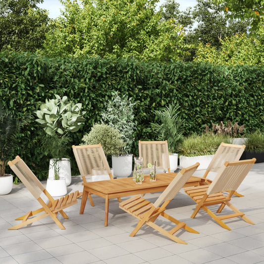Sedie Da Giardino Pieghevoli 6Pz Legno Massello Di Acacia