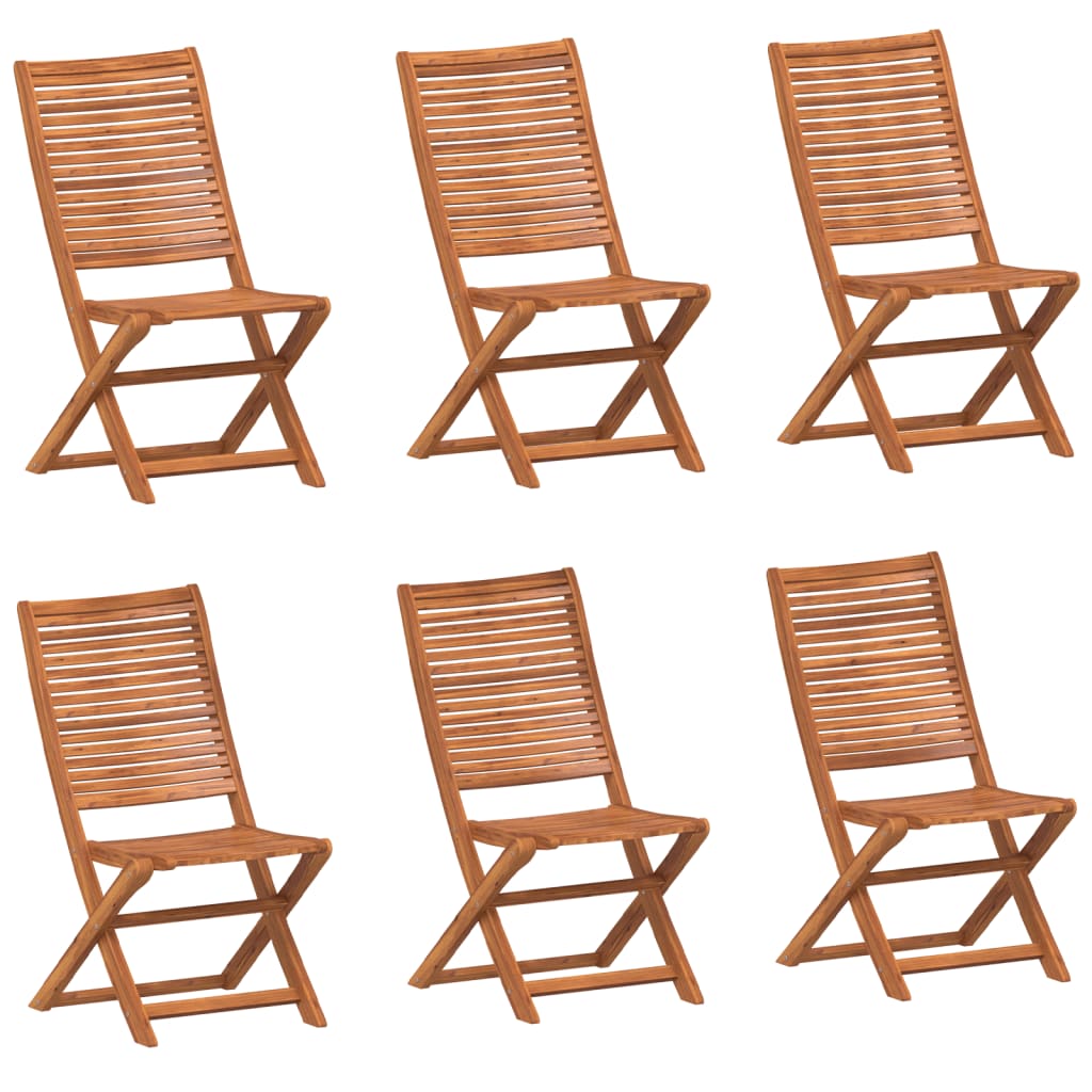 Sedie Da Giardino Pieghevoli 6 Pz 51X66X95 Cm Legno Di Acacia