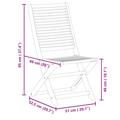 Sedie Da Giardino Pieghevoli 6 Pz 51X66X95 Cm Legno Di Acacia