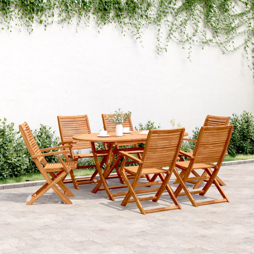 Sedie Da Giardino Pieghevoli 6 Pz 51X66X95 Cm Legno Di Acacia