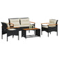 Set Divani Da Giardino 4 Pz Con Cuscini In Polyrattan