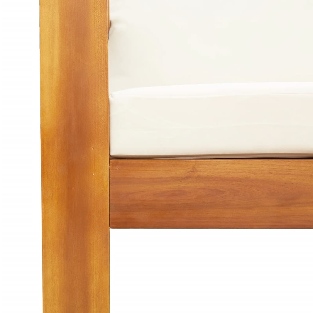 Set Divano Da Giardino 3Pz Con Cuscini Legno Massello Di Acacia