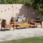Set Divano Da Giardino 3Pz Con Cuscini Legno Massello Di Acacia