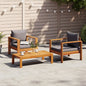 Set Divano Da Giardino 3Pz Con Cuscini Legno Massello Di Acacia
