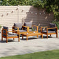 Set Divano Da Giardino 3Pz Con Cuscini Legno Massello Di Acacia