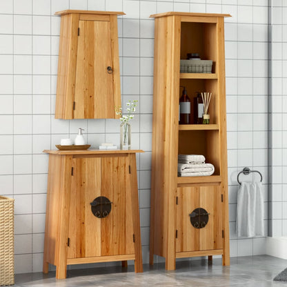 Set Mobili Da Bagno 2 Pz In Legno Massello Di Pino