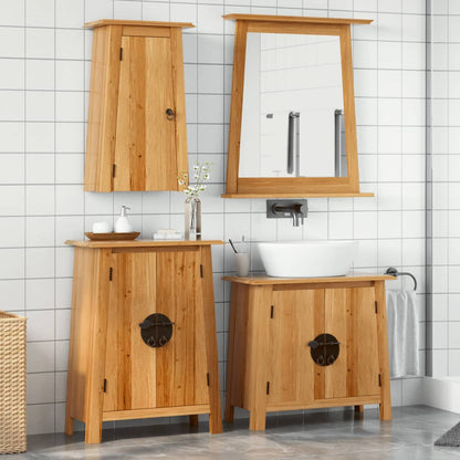 Set Mobili Da Bagno 2 Pz In Legno Massello Di Pino