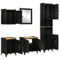 Set Mobili Da Bagno 5 Pz In Ferro E Legno Massello Di Mango