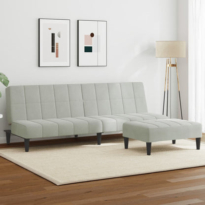 Divano Letto A 2 Posti Con Poggiapiedi In Velluto