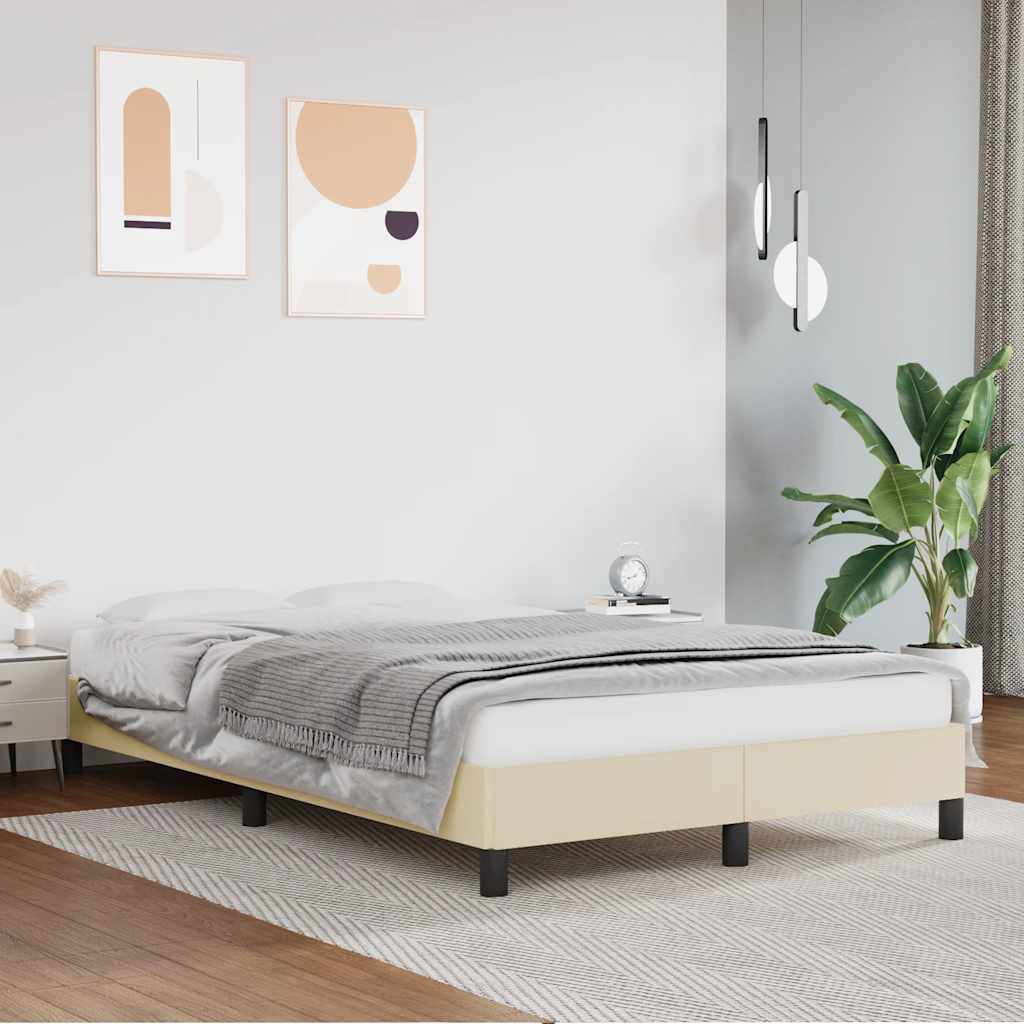 Struttura Letto A Rete A Molle In Similpelle Crema