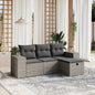 Set Divano Da Giardino 4 Pz Con Cuscini Beige In Polyrattan