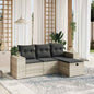 Set Divano Da Giardino 4 Pz Con Cuscini Beige In Polyrattan
