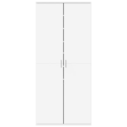 Scarpiera Bianca 80X39X178 Cm In Legno Multistrato