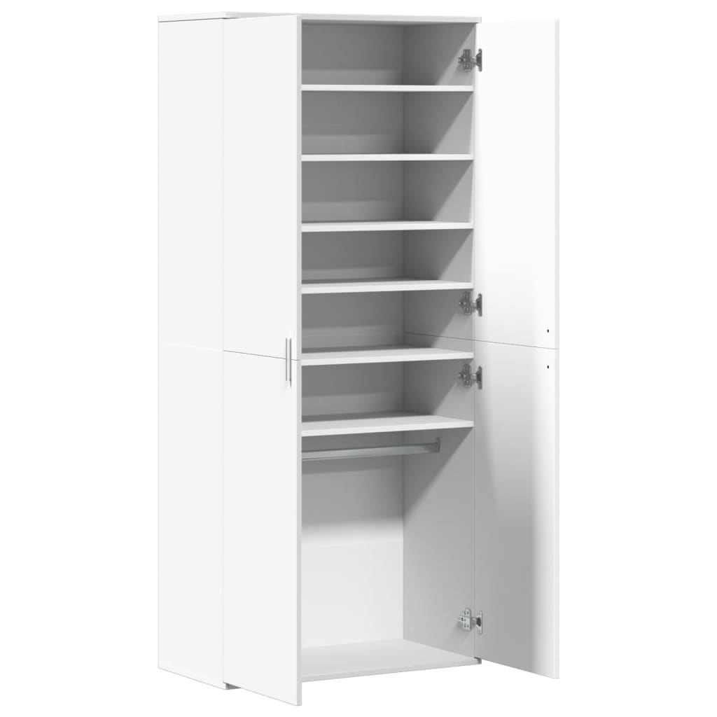 Scarpiera Bianca 80X39X178 Cm In Legno Multistrato