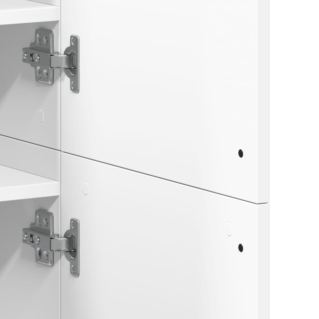 Scarpiera Bianca 80X39X178 Cm In Legno Multistrato