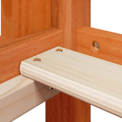 Letto A Soppalco Con Tetto Cera 90X190Cm Legno Massello Di Pino
