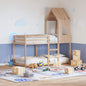 Letto A Castello Con Tetto Cera Legno Massello Pino
