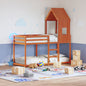 Letto A Castello Con Tetto Cera Legno Massello Pino