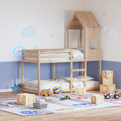 Letto A Castello Senza Materasso 90X190Cm Massello Pino