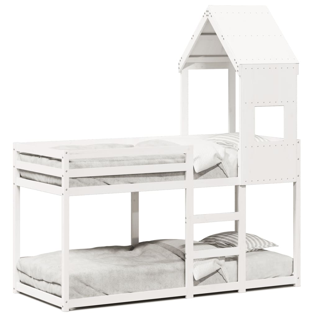 Letto A Castello Senza Materasso 90X190Cm Massello Pino