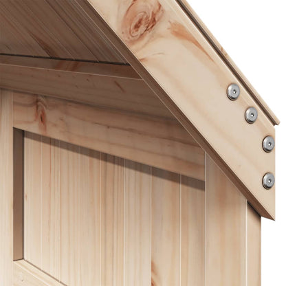 Letto A Soppalco Con Tetto In Legno Massello Di Pino