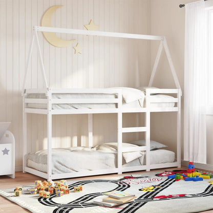 Letto A Castello Senza Materasso 90X190Cm Massello Pino
