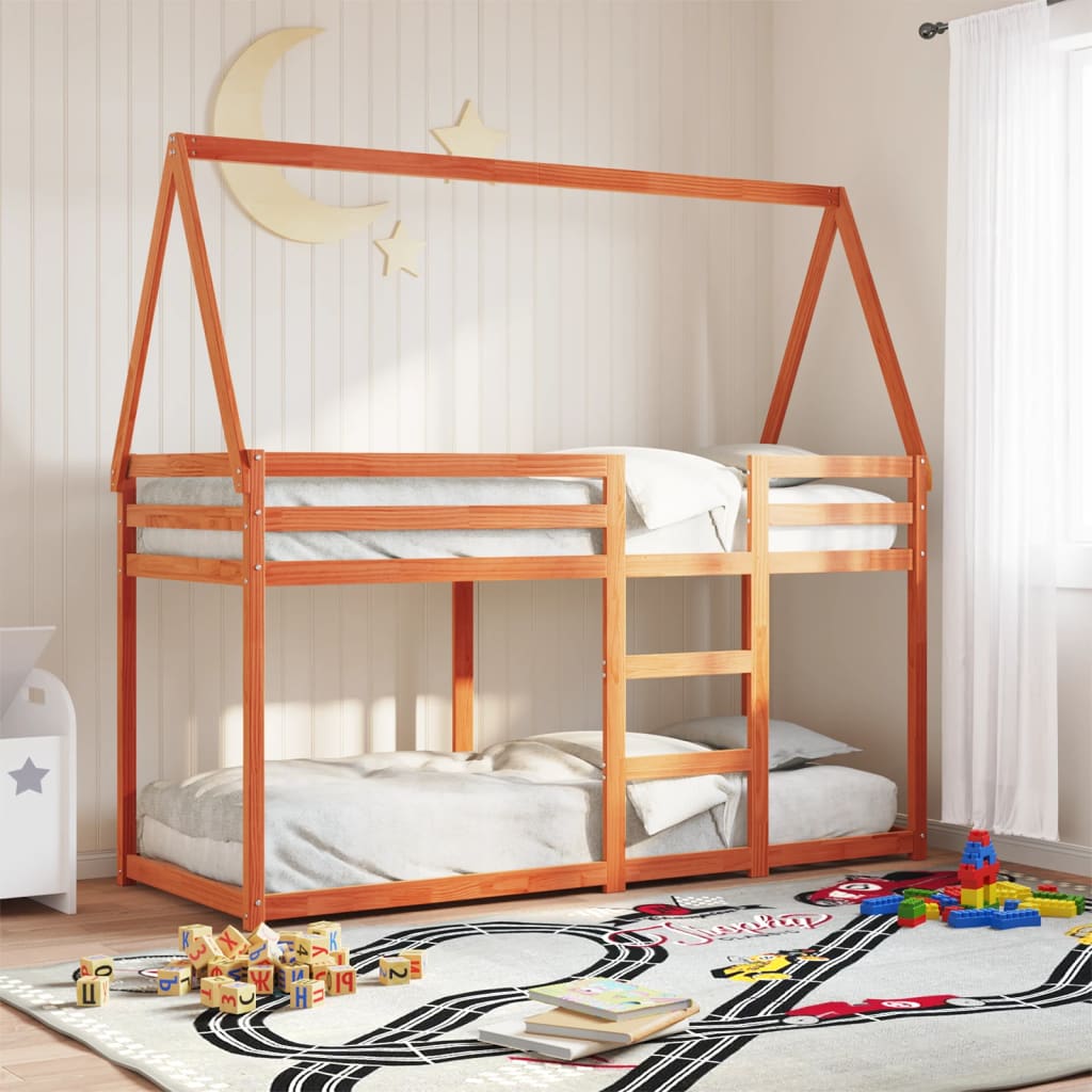 Letto A Castello Senza Materasso 90X190Cm Massello Pino