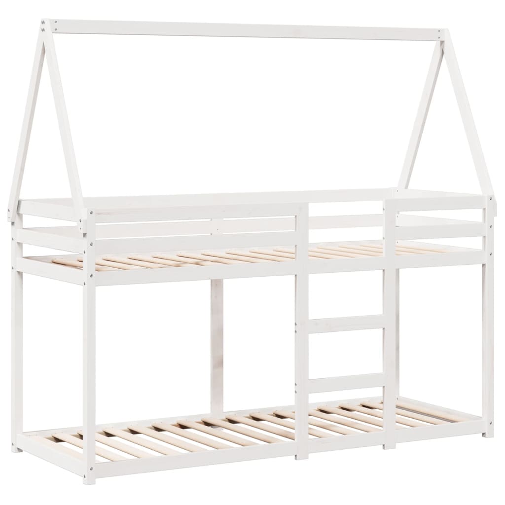 Letto A Castello Senza Materasso 90X190Cm Massello Pino