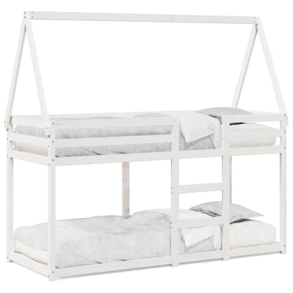 Letto A Castello Con Tetto Legno Massello Pino