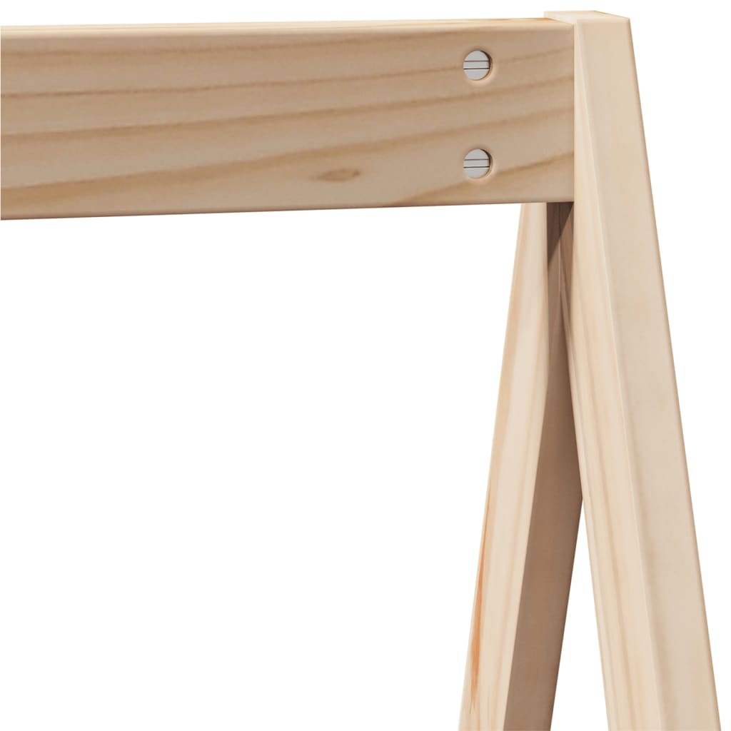 Letto A Soppalco Con Tetto In Legno Massello Di Pino
