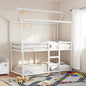 Letto A Castello Con Tetto Legno Massello Pino