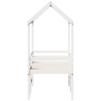 Letto A Soppalco Con Tetto In Legno Di Pino