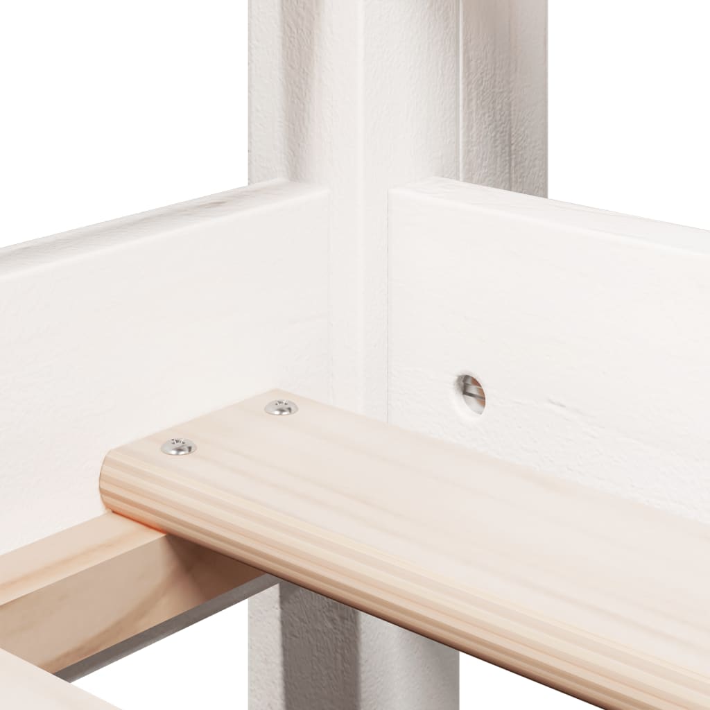 Letto A Soppalco Con Tetto In Legno Di Pino