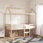 Letto A Soppalco Con Tetto In Legno Di Pino