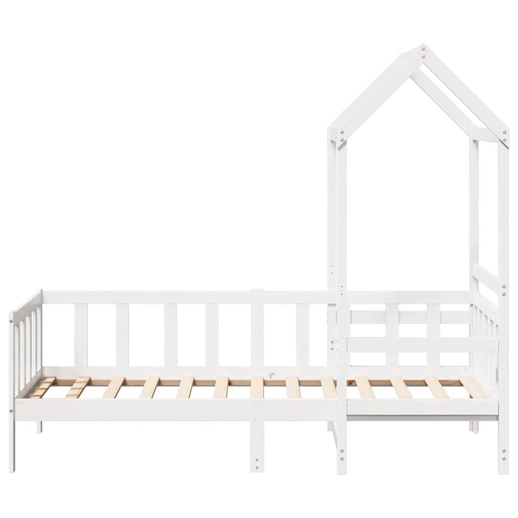 Dormeuse Con Tetto 80X200 Cm Bianco In Legno Massello Di Pino