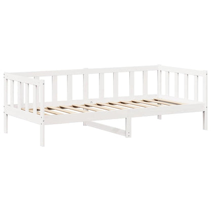 Dormeuse Con Tetto 80X200 Cm Bianco In Legno Massello Di Pino