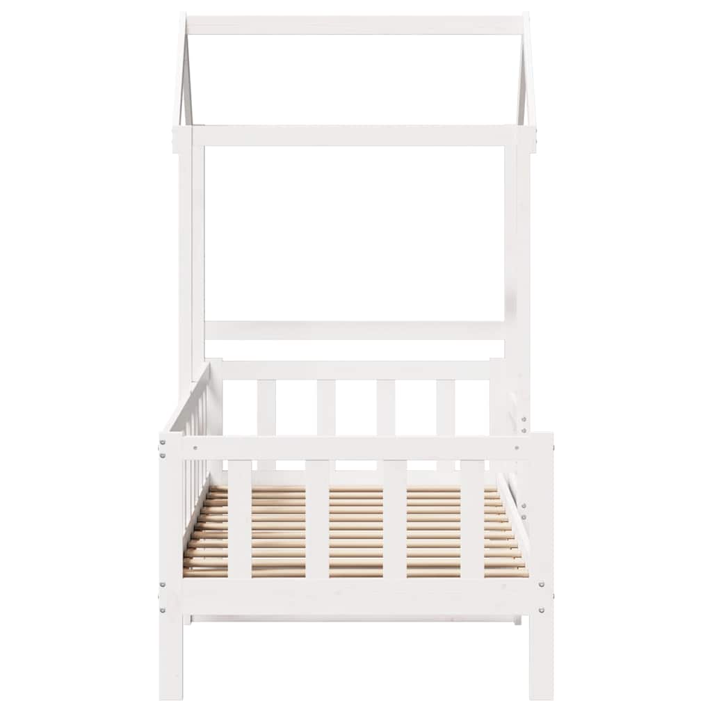 Dormeuse Con Tetto 80X200 Cm Bianco In Legno Massello Di Pino