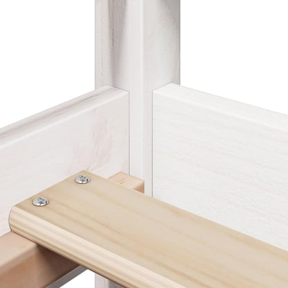 Dormeuse Con Tetto 80X200 Cm Bianco In Legno Massello Di Pino