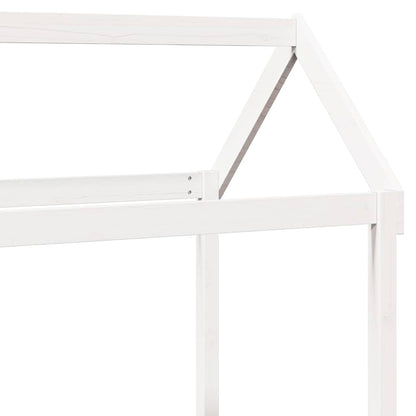 Dormeuse Con Tetto 80X200 Cm Bianco In Legno Massello Di Pino